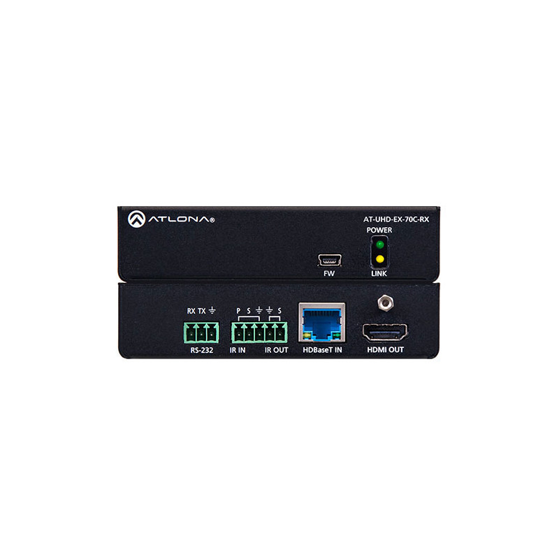 Extensor Atlona AT-UHD-EX-70C-RX 4K HDMI/HDBaseT receiver with PoE, IR and RS-232 control 70 metres 359,77 €