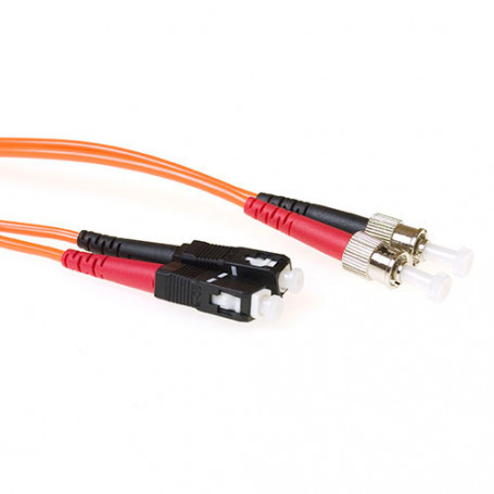Cable de Fibra Óptica Multimodo 50/125 OM2 duplex LSZH con conectores SC/ST 0,50 m
