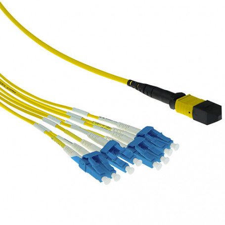 Cable de Fibra Óptica Monomodo 9/125 OS2 1 x MTP hembra - 4 X LC dúplex 8 fibras 1m