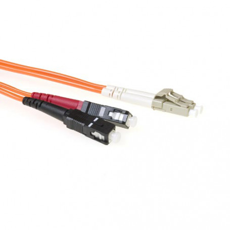 Cable de Fibra Óptica Multimodo 62,5/125 OM1 duplex LSZH con conectores LC/SC  0,50 m