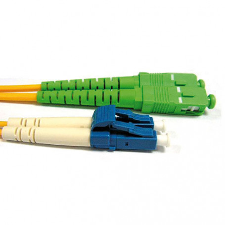 Cable de Fibra Óptica Monomodo 9/125 OS2 duplex LSZH con conectores SC/APC y LC/PC  0,50 m