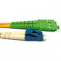 Cable de Fibra Óptica Monomodo 9/125 OS2 duplex LSZH con conectores SC/APC y LC/PC  1,00 m