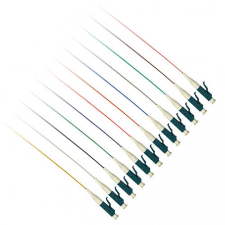 Cable de Fibra Óptica Set de 12 Pigtails de fibra LC 50/125 OM3