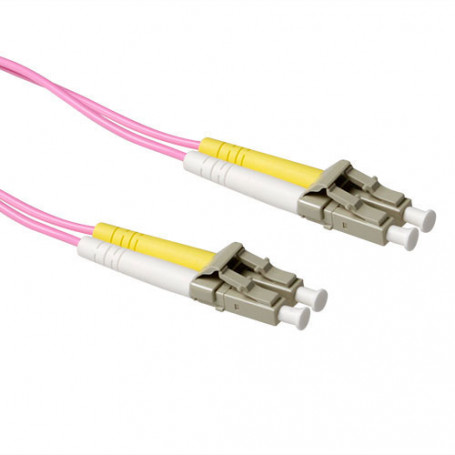 Cable de Fibra Óptica Multimodo 50/125 OM4 duplex LSZH con conectores LC  0,50 m