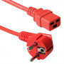 Cable de Alimentación Schuko macho angulado - C19 rojo 0,60 m