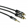 ACT Cable de conexión de Audio HQ 2x RCA macho a 1x Jack estéreo macho 2m - AK6230