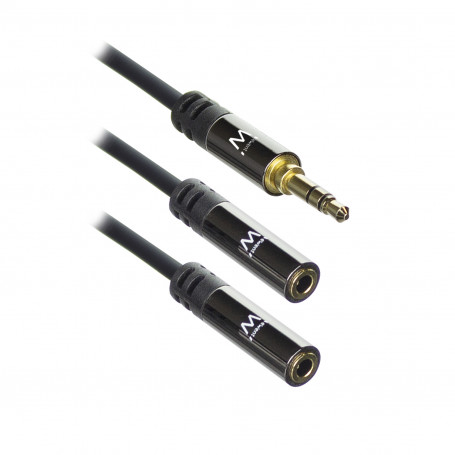 Ewent Cable divisor de audio HQ 1x Jack estéreo 3,5mm macho - 2x Jack estéreo 3,5mm hembra 0.15m - EW9236