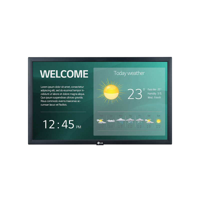 Monitor Profesional LG 22SM3G-B pantalla de señalización Pantalla plana para señalización digital 54,6 cm (21.5") IPS Full HD...