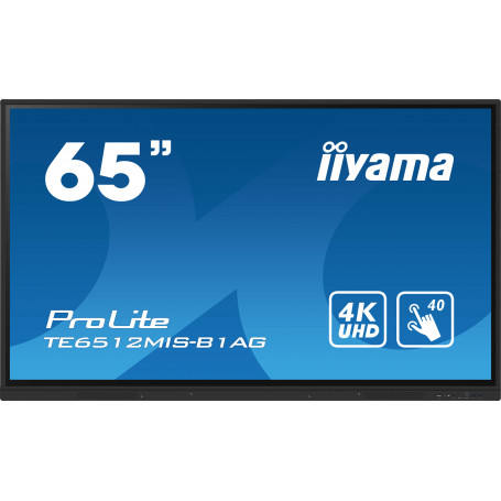 Pantalla Interactiva iiyama TE6512MIS-B1AG pantalla de señalización Panel plano interactivo 165,1 cm (65") LCD Wifi 400 cd / ...