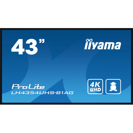 iiyama LH4354UHS-B1AG pantalla de señalización Pantalla plana para señalización digital 108 cm (42.5") LCD Wifi 500 cd / m² 4...