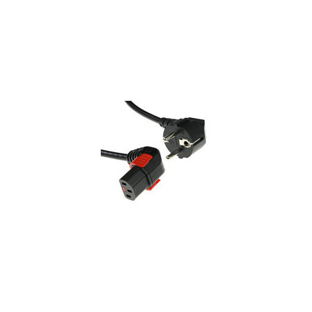 IEC Lock Cable de alimentación de 230 V CEE 7/7 macho (angulado) a C13 (angulado) bloqueable, negro, 1 metro - EL449S 6,80 €