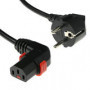 IEC Lock Cable de alimentación de 230 V CEE 7/7 macho (angulado) a C13 (angulado derecha) bloqueable, Negro, 1.00m - EL446S 6...