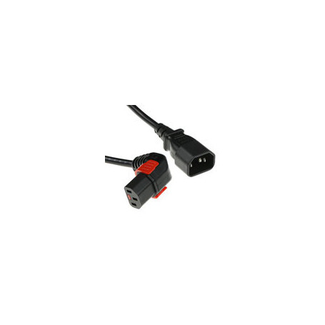 IEC Lock Cable de alimentación de 230 V C14 a C13 (angulado inferior) bloqueable, negro, 1.00m - PC2044 7,13 €