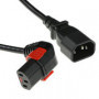 IEC Lock Cable de alimentación de 230 V C14 a C13 (angulado inferior) bloqueable, negro, 1.00m - PC2044 7,13 €