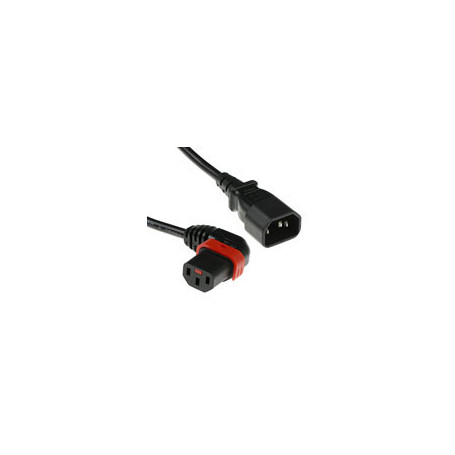 IEC Lock Cable de alimentación de 230 V C14 a C13 (angulado izquierda) bloqueable, negro, 1.00 m - PC2042 7,13 €