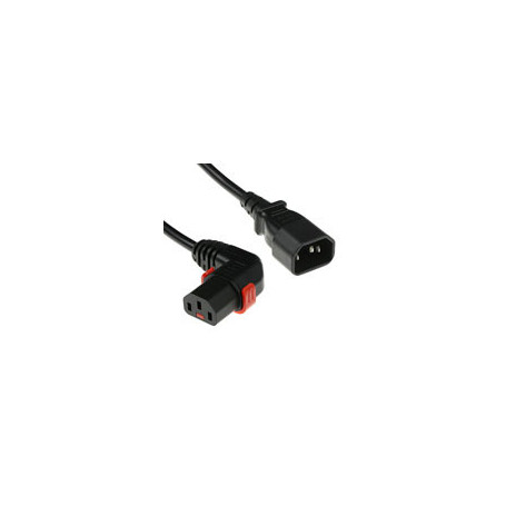 IEC Lock Cable de alimentación de 230 V C14 a C13 (angulado derecha) bloqueable, negro, 2.00 m - PC2045 9,19 €