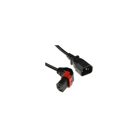 IEC Lock Cable de alimentación de 230 V C14 a C13 (angulado superior) bloqueable, negro, 1.00 m - PC2043 7,13 €