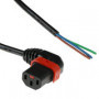 IEC Lock Cable de alimentación de 230V C13 (angulado izquierda) a extremo abierto, bloqueable, negro, 2.00 m - PC2058 7,80 €