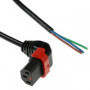 IEC Lock Cable de alimentación de 230V C13 (angulado superior) a extremo abierto, bloqueable, negro, 3.00 m - PC2063 9,80 €