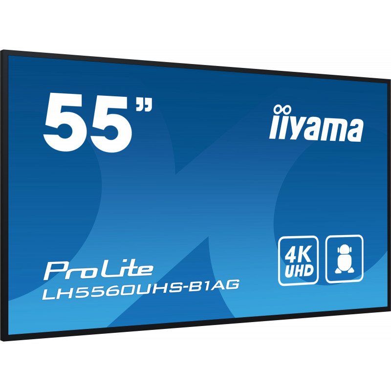 Monitor Profesional iiyama PROLITE 139,7 cm (55") LED Wifi 500 cd / m² 4K Ultra HD Negro Procesador incorporado Android 11 24...