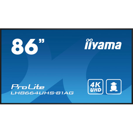 Pantalla Gran Formato iiyama PROLITE Pizarra de caballete digital 2,18 m (86") LED Wifi 500 cd / m² 4K Ultra HD Negro Procesa...