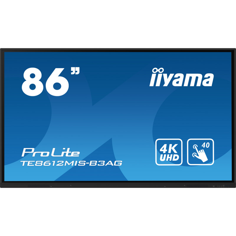 iiyama TE8612MIS-B3AG pantalla de señalización Diseño de quiosco 2,18 m (86") LCD Wifi 400 cd / m² 4K Ultra HD Negro Pantalla... iiyama TE8612MIS-B3AG pantalla de señalización Diseño de quiosco 2,18 m (86") LCD Wifi 400 cd / m² 4K Ultra HD Negro Pantalla...