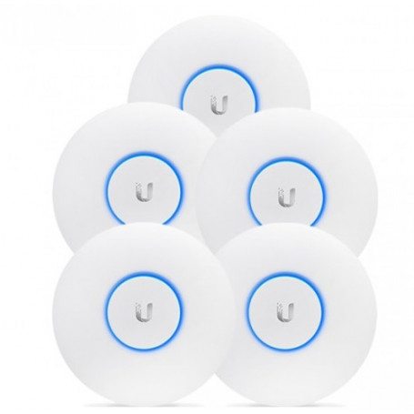 Kit de 5 Puntos de Acceso WiFi Ubiquiti Networks UAP-AC-PRO-5 punto de acceso inalámbrico 1300 Mbit/s Blanco. NO PoE 578,31 €
